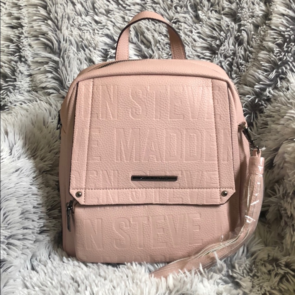 Steve Madden Blush Pink Logo Backpack BRAND NEW